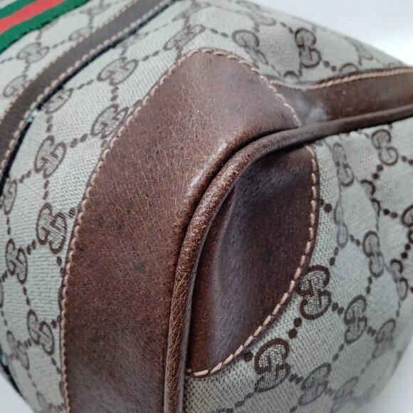 Vintage Gucci Handbag Sherry Line Brown PVC 3954966 - Picture 5 of 11